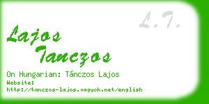 lajos tanczos business card